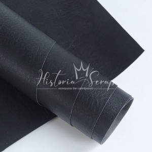 Переплетный кожзам с тиснением "Мантуя" (мятая кожа), цвет черный, 25х34 см